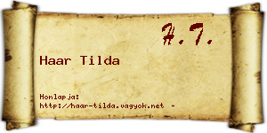 Haar Tilda névjegykártya